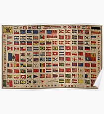 Historische Flaggen der Welt (1869) Poster