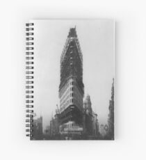 Cuaderno de espiral Old NYC Flat Iron Building Construction Photograph