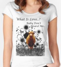 Hilarious Sheep Parody of "What is Love" Women's Fitted Scoop T-Shirt
