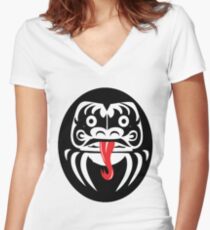 Hardcore Daruma Women's Fitted V-Neck T-Shirt