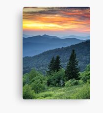 Fire in the Mountains - Blue Ridge Parkway NC Landscape Canvas Print