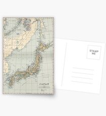 Vintage Karte von Japan (1892) Postkarten
