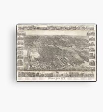 Vintage Map of Jersey City NJ (1883) Canvas Print