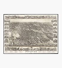 Vintage Map of Jersey City NJ (1883) Photographic Print