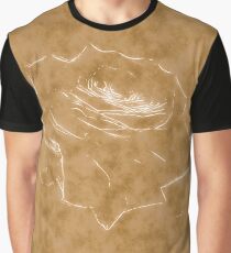 Pink Roses in Anzures 3 Outlined Brown Graphic T-Shirt