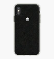 Apple: Embossed Silver on Black Leather iPhone Case