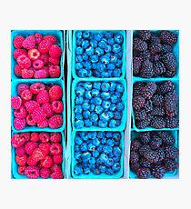 Farm Fresh Berries - Raspberries Blueberries Blackberies Photographic Print