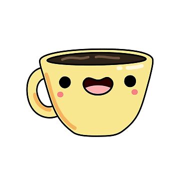 Kawaii Yellow Espresso Cup Greeting Card for Sale by kawaiilife