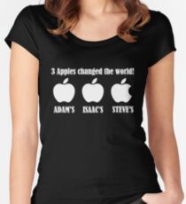 3 Apples Changed The World - Tribute - Steven/Steve Jobs R.I.P Women's Fitted Scoop T-Shirt