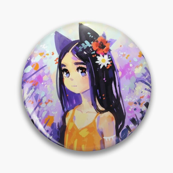 Katzenmädchen Button