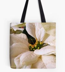 white poinsettia Tote Bag