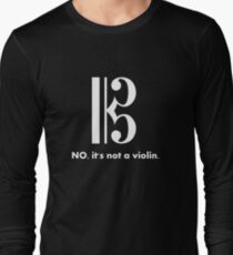 Alto Clef - NO, It's Not a Violin. (White Inverse) Long Sleeve T-Shirt