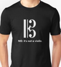 Alto Clef - NO, It's Not a Violin. (White Inverse) Unisex T-Shirt