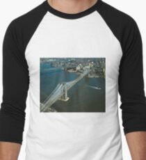 Camiseta ¾ bicolor para hombre Brooklyn Bridge Aerial Photograph