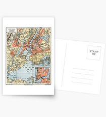 Postales Vintage Map of The New York City Vicinity (1890)