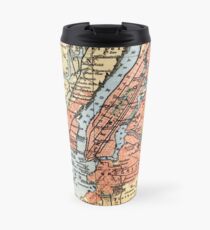 Taza de viaje Vintage Map of The New York City Vicinity (1890)