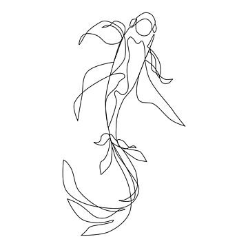Koi Fish Continuous Line Drawing (Large Design)
