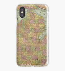 Vintage Map of Michigan (1909) iPhone Case