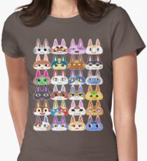 Animal Crossing Cat Villager Heads Women's Fitted T-Shirt