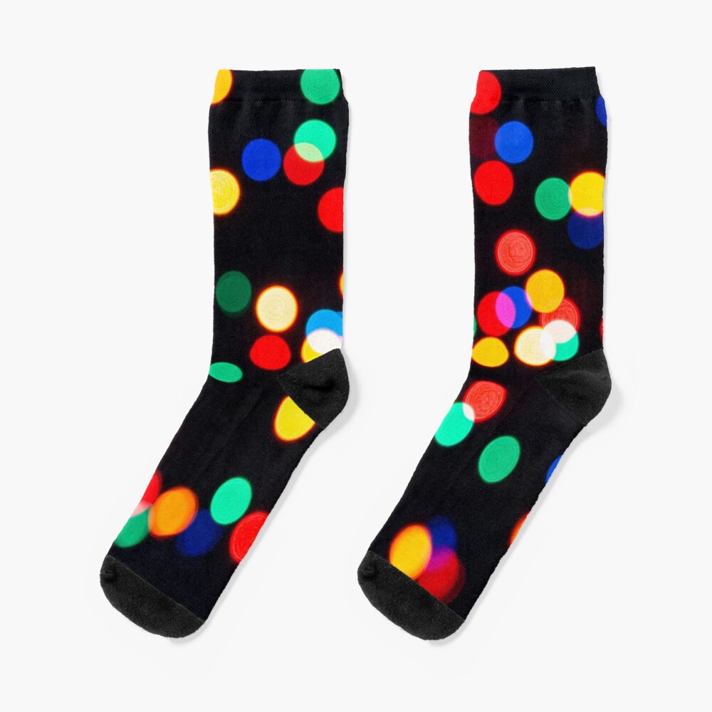 Bokeh Lights On a Black Background Socks
