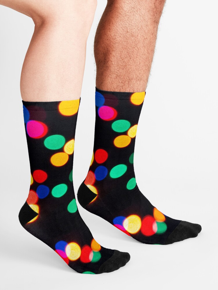 Alternate view of Bokeh Lights On a Black Background Socks