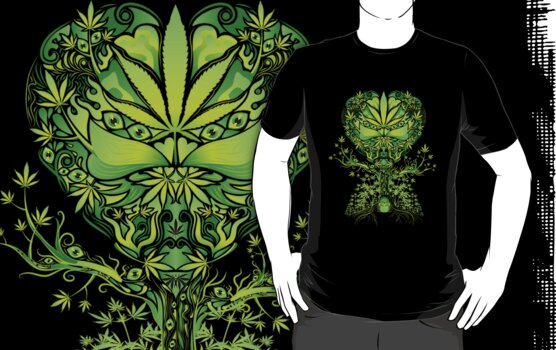 Marijuana love tree t-shirt design