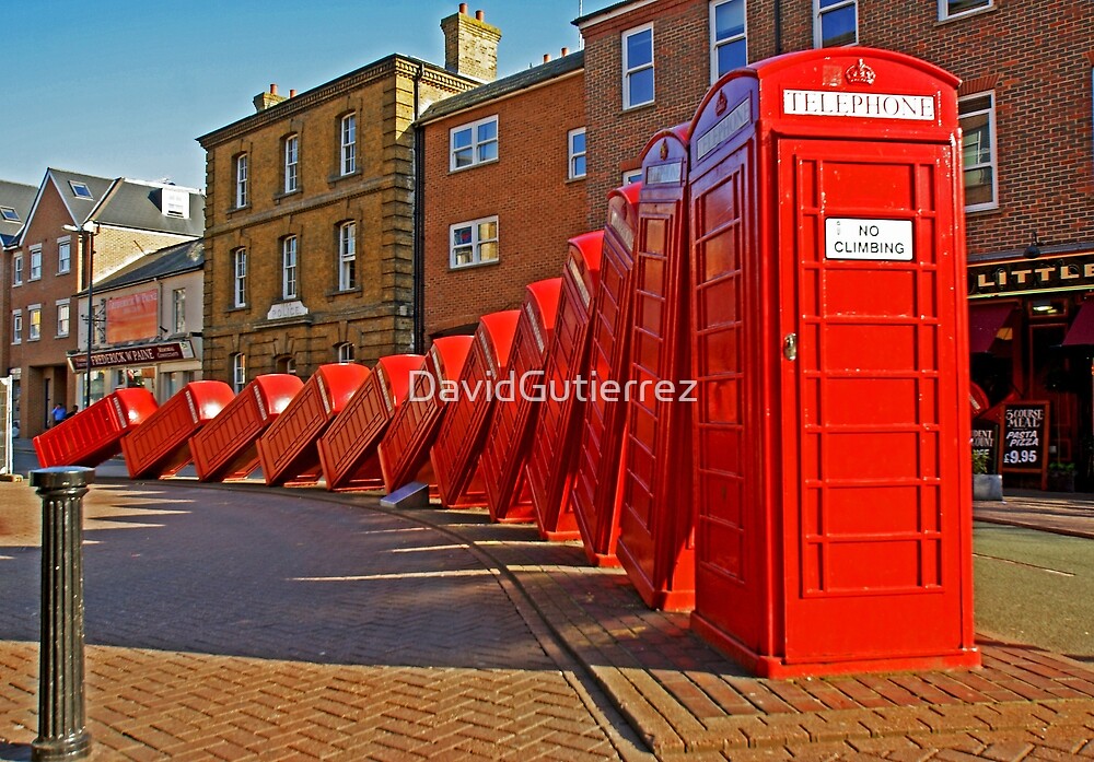 "London Red Phone Boxes Art Kingston Upon Thames" by DavidGutierrez