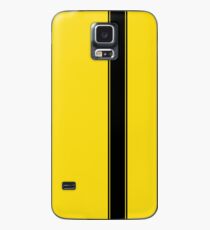 Racing Stripe - Black on Yellow Hülle & Klebefolie für Samsung Galaxy