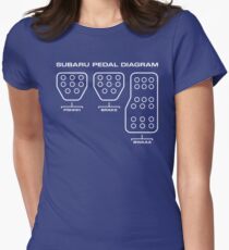 Subaru Pedal Diagram Women's Fitted T-Shirt