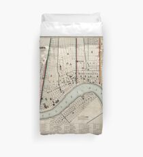 Vintage Map of New Orleans Louisiana (1845) Duvet Cover