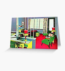 Retro Hotel Room Greeting Card