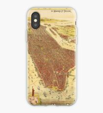 Vinilo o funda para iPhone Vintage Pictorial Map of New york City (1891)