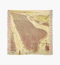 Pañuelo Vintage Pictorial Map of New york City (1891)