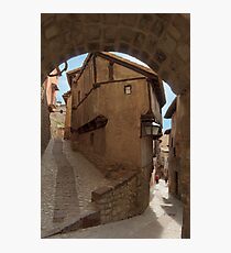Narrow streets and archways of Albarracin, Aragon, Spain Photographic Print