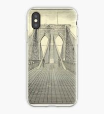 Vinilo o funda para iPhone Vintage Brooklyn Bridge Illustration (1883) 2