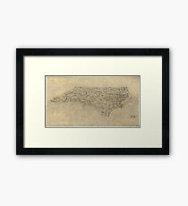 Lámina enmarcada Vintage Map of North Carolina (1893)