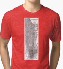 Camiseta de tejido mixto Vintage Map of New York City (1811)