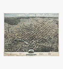 Vintage Pictorial Map of Houston Texas (1873) Photographic Print