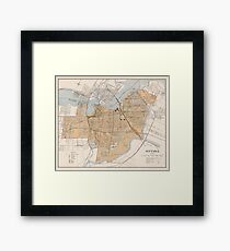 Vintage Map of Ottawa Canada (1915) Framed Print