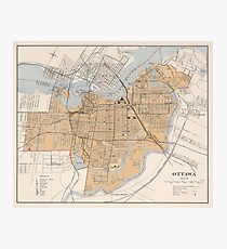 Vintage Map of Ottawa Canada (1915) Photographic Print