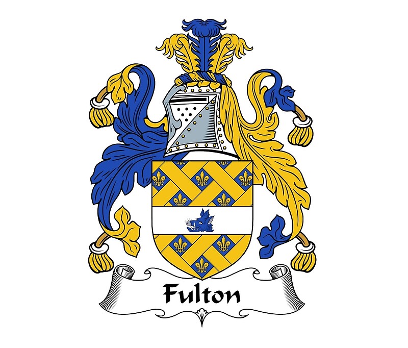 "Fulton Coat of Arms / Fulton Family Crest" Travel Mugs by