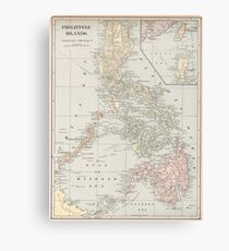 Vintage Karte der Philippinen (1901) Leinwanddruck