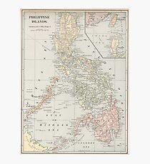 Vintage Karte der Philippinen (1901) Fotodruck