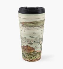 Taza de viaje Vintage Pictorial Map of The Port of New York