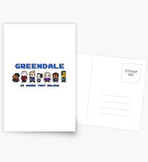 8-bit Greendale is Where They Belong (Video Game Text) Postcards