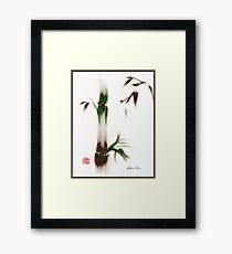 Little Lady - Zen bamboo ladybug painting Framed Print
