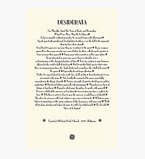 Sunburst DESIDERATA Photographic Print