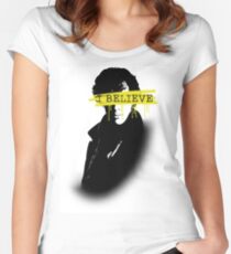 I BELIEVE IN SHERLOCK HOLMES Women's Fitted Scoop T-Shirt