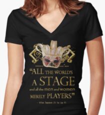 Shakespeare As You Like It Stage Quote Women's Fitted V-Neck T-Shirt