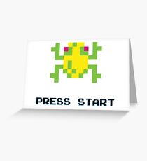FROGGER RETRO PRESS START ARCADE TSHIRT Greeting Card